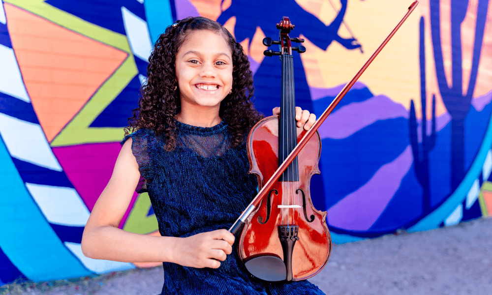 Happy Violin Students at Allegro Music and Dance in Tucson